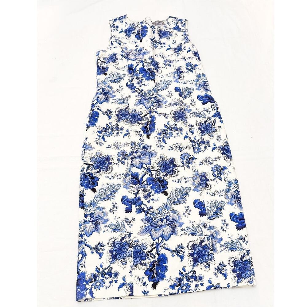 Guillaume Blue and White Flower Print Patterned Shift Dress Size XS